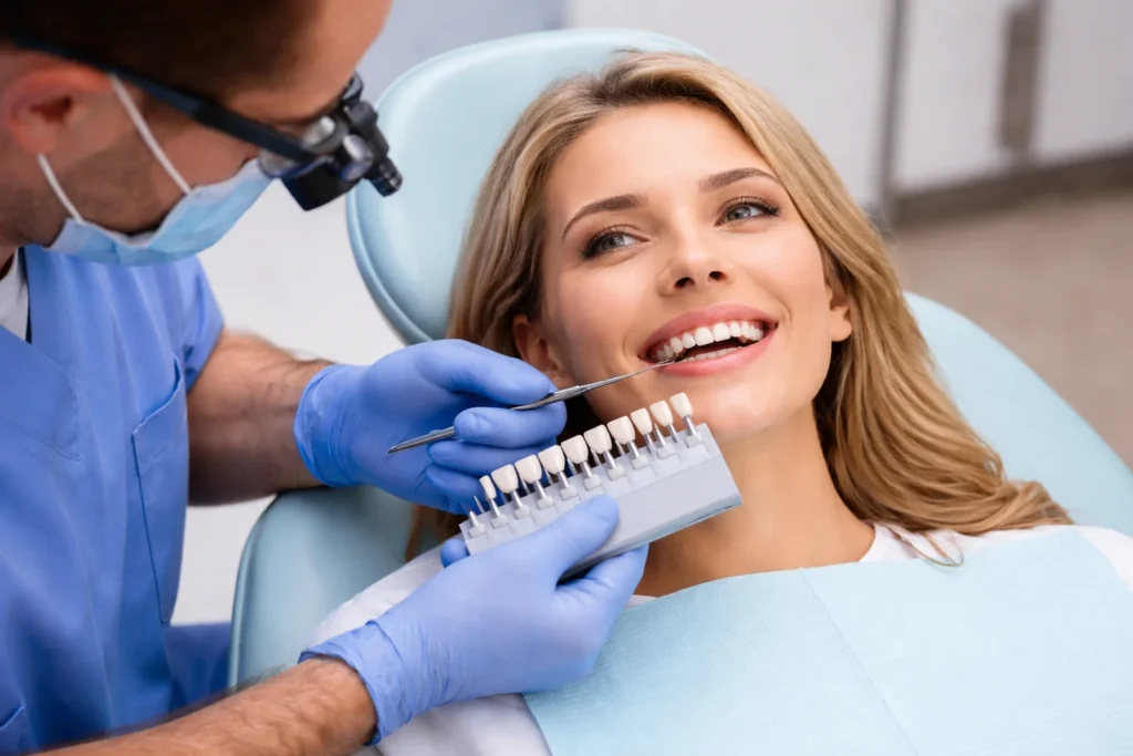 A picture taken from a dental exam session